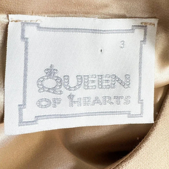 Queen of Hearts  Camel Beige Classic Sleeveless SHeath Midi Dress 3 - Picture 6 of 6